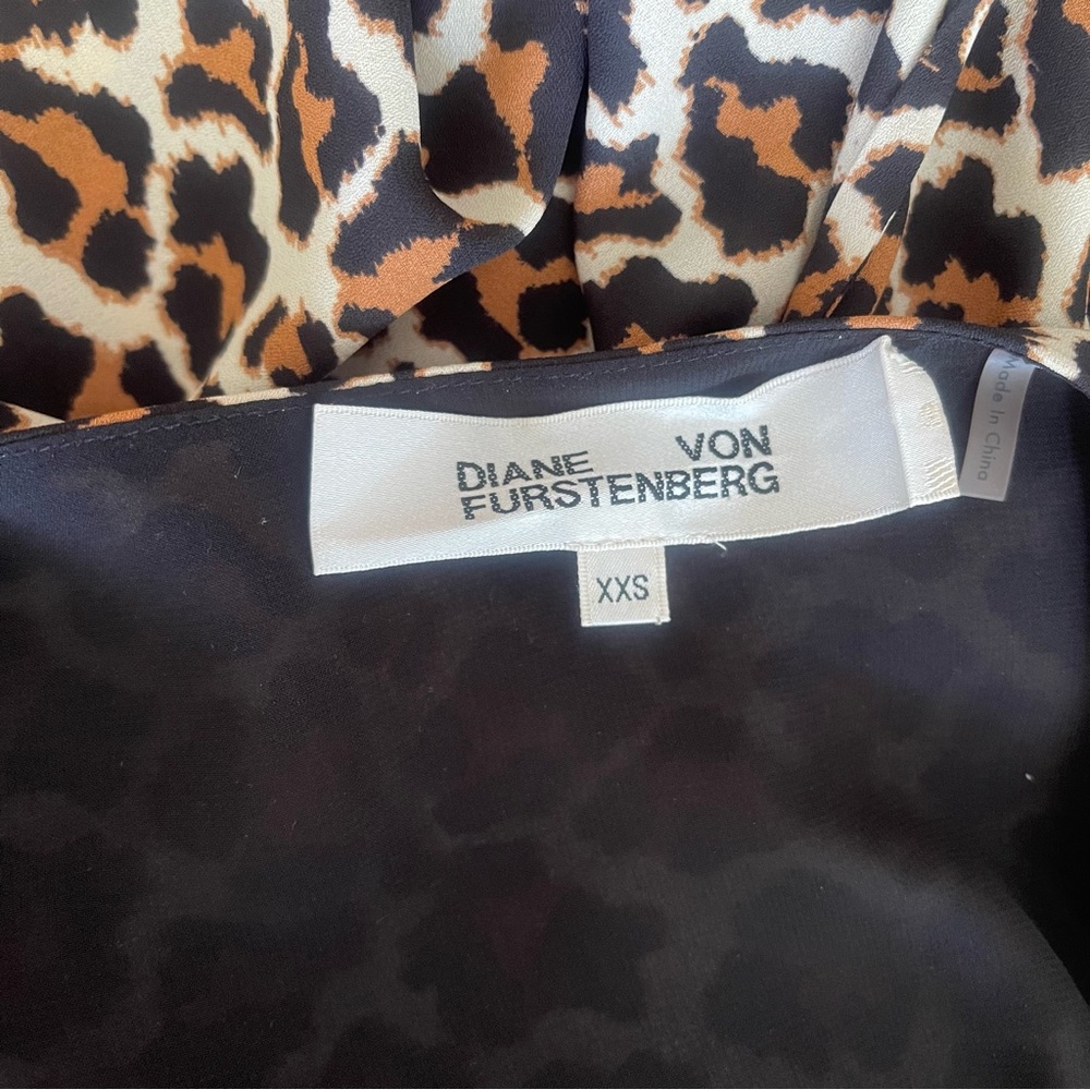 Diane Von Furstenberg Leopard Print Ruffle Maxi Wrap Dress - Picture 9 of 11